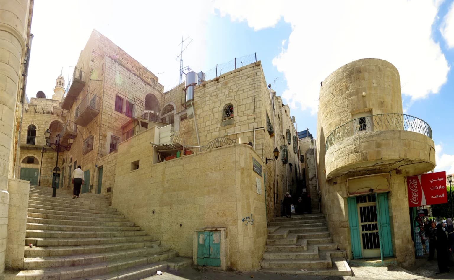 Historic streets and traditional stone architecture in Bethlehem, Palestine