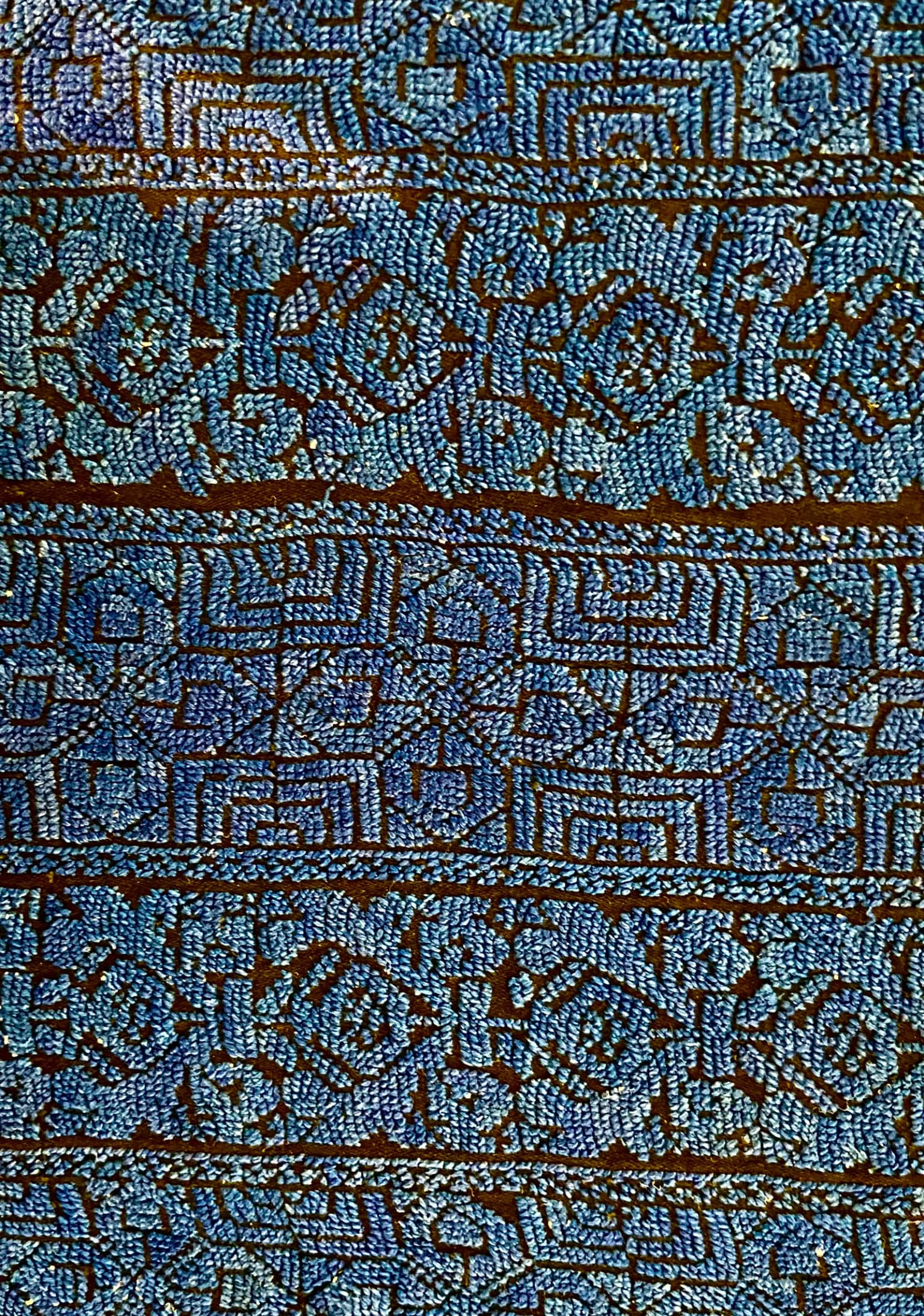 Traditional Palestinian tatreez embroidery and colorful stitching
