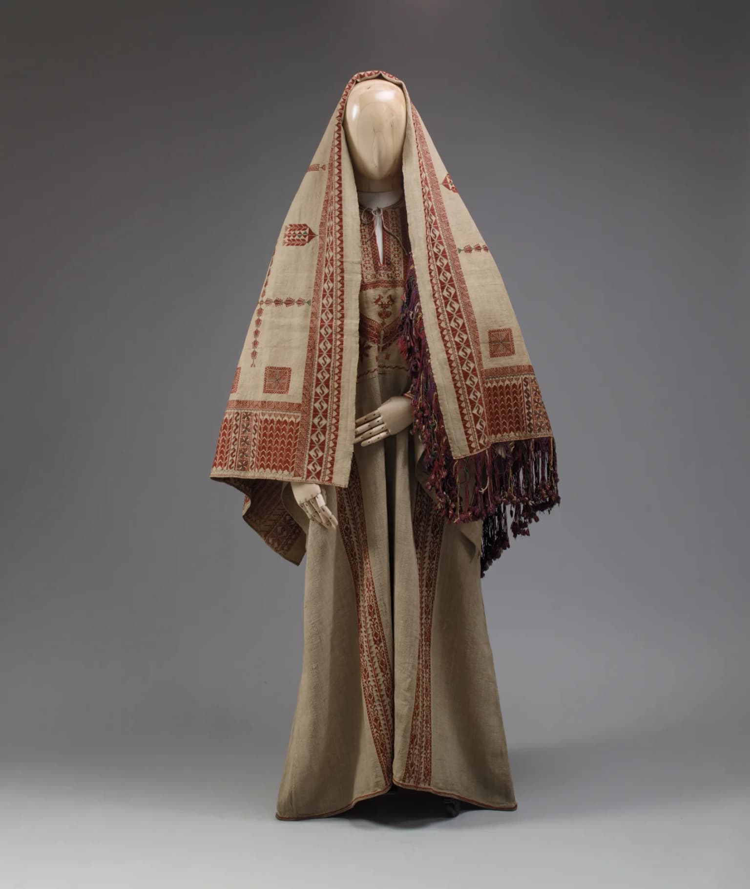 Traditional Palestinian thobe with embroidered details
