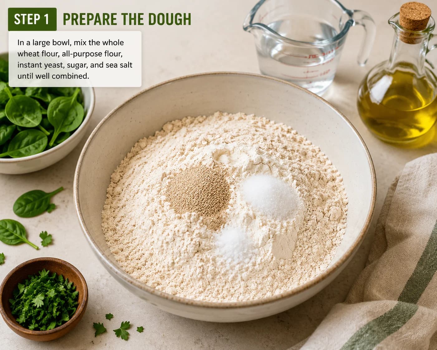 Soft homemade whole wheat dough being kneaded on a lightly floured kitchen surface.