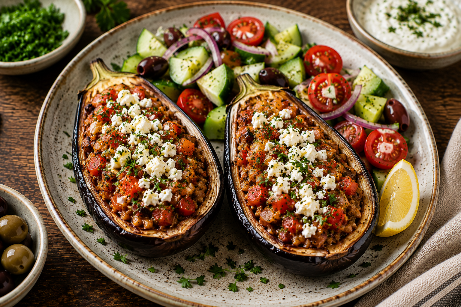 Stuffed Mediterranean Eggplant